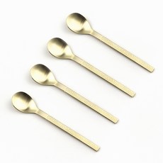 Bogen 韓國製造 錘紋光澤餐具 金色茶匙, 4個, 單品