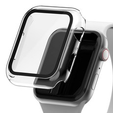 iMall Apple Watch 9H 鋼化玻璃全包覆邊框保護殼, 透明, 1個