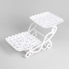 Dometopia 甜美雙層甜點托盤, 1個, 愛心方形