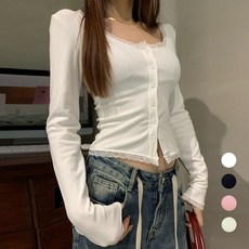 Elsso 女款蕾絲夏季開襟衫