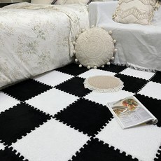 生活居家地毯拼圖地墊, 4個, 白色