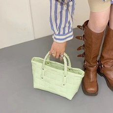 소리달 여성용 울크스 격자무늬 데일리 포인트 쇼퍼백