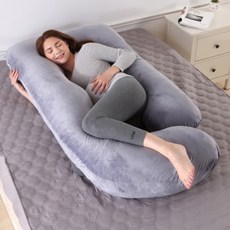 모모 임산부 입체 공학 디자인 G형 바디필로우 쿠션 베개, 그레이