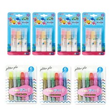 JONG IE NARA 碰碰狐鯊魚寶寶國家泳池 10g*3種*4入+閃亮亮紙 6色 3入組, 1套