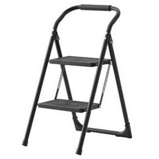 hanssem 安全折疊式兩階梯子 黑色, 1個