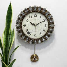 무소음 초롱이꽃 고급 주물 추벽시계 HSC-570, 골드