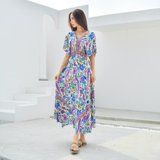 VENDIS 女款Plaidy海灘度假長版連身裙 H205