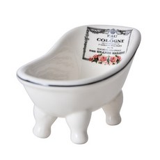 세라믹 프랑스 플로랄 욕조 비누 받침대, 블랙콜로냐, 1개