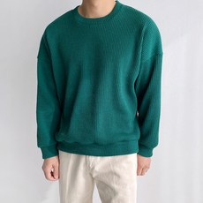 머시따 오버핏 골지니트 맨투맨