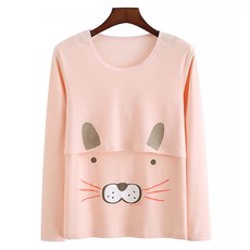 알럽핏 레이스넥 코튼 임부 내의 상의