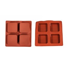 杜拜巧克力模具 方形4格, 棕色, 2個
