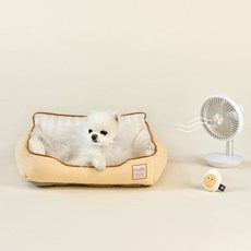 울리 반려동물 쿨링 사각방석, 빈티지옐로우, 1개