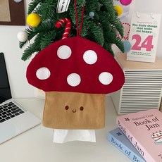 Souplace 蘑菇壁掛式面紙套, 紅色