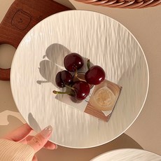 Daparang Rainy Rock 甜點盤 圓形盤 DR341, 白色, 1個