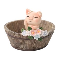 SOFTHOLIC 動物多肉植物花盆 花豬, 單一顏色, 1個