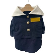 Caniche 狗狗復古校服連身裙 + 名牌套組, 海軍藍