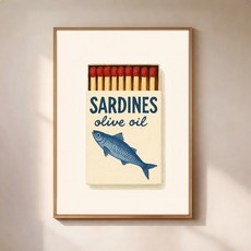 퍼니즈 홈 카페 포스터 빈티지 정어리