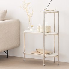 BeigeMate Tier 現代圓形層架 600, 3層, 白色