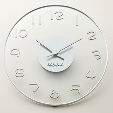 에이치씨클락 컨벡스 유리 무소음 벽시계 A타입 30cm, SILVER