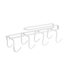 壁掛式多功能掛勾架, 白色的, 1個