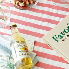 Cheonpam 寬幅 40支 紗染棉 Nero 條紋布料, 紅色-1376