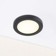 원하 DS 원형 슬림엣지 직부등 LED 12W 플리커프리 15.2cm, 블랙 + 주백색