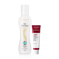 BIOSILK Silk Therapy 絲洛比 三效保濕護髮精華 60ml+多效緊緻亮白面霜 15ml, 1組