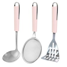 GENIAL 濾勺+湯勺+搗泥組, 粉色