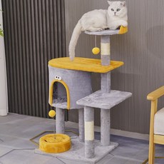 카툰 캣타워 HHC10, 그레이 + 오렌지, 1개