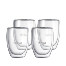 BEANPLUS 雙層家庭咖啡廳玻璃, 4個