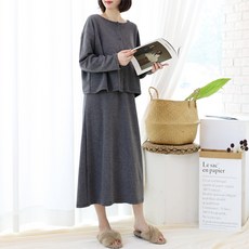 PANG PANG SHOP 長袖厚針織孕婦連身裙套