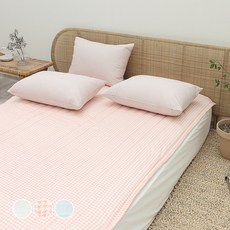 CHOUETTROOM 奧斯陸 60支紗純棉鬆緊帶保潔墊, 粉紅色