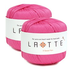 실바람섬유 라떼 사계절 폴리 뜨개실 65g, 12 진핑크, 2개