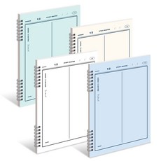 MUNID It spring 雙欄數學練習本 4款套組, 1套, 白色, 綠色, 藍色, 象牙白