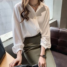 LUNAGIRL 立領泡泡袖襯衫