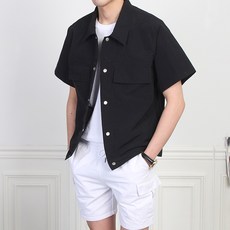 THEMIND 男款鈕扣短袖教練夾克