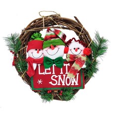 MODACore 摩達客 13吋聖誕三雪人英文字樹藤花圈, 多色, 1個