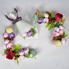 紀念花裝飾 L型 2入, 混合顏色