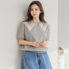 BURU N JUDY 蕾絲領短袖衛衣 ORDTG502A