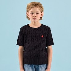 BEVERLY HILLS POLO CLUB 比佛利保羅 兒童經典麻花短袖針織衫