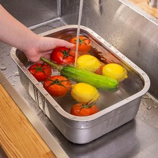 4BNK 無研磨劑 304不鏽鋼抗菌洗碗槽 7.3L, 銀色, 1個