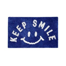 Maket Gamseong New Smile毛絨浴室腳踏墊 方形, 海軍藍, 1個