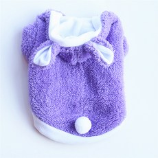 THE FLOW 軟綿綿羊羔毛兔子狗狗連帽T恤, 紫色