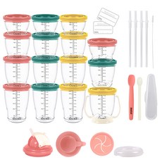 BeBeLock 副食品刻度密封罐組, 桃粉色, 1組