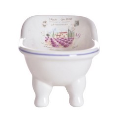 陶瓷法式花卉浴室肥皂架, 1個, 藍色巴黎之路