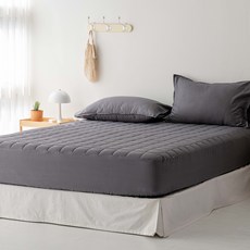 OLIVIA DECO 基本款純棉絎縫床墊套, 沙灰色