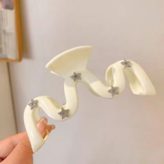 맙소샵 큐빅 별빛 지그재그 빅사이즈 헤어 집게핀 HR544