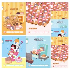 YOUNG ART SOSOFUN 1000習字 10格 小學筆記本, 隨機出貨, 10個