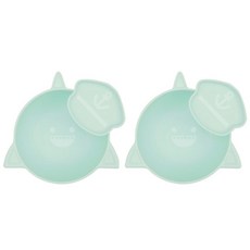 鯊魚造型麥片碗附小碗, 2套, 薄荷