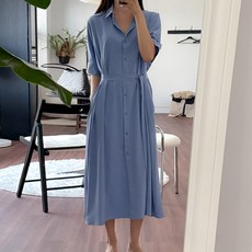 봉봉스토리 듀이큐리 셔츠 반팔 끈 임산부 원피스